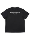 Men's Back Logo Cotton Short Sleeve T-Shirt Black - WOOYOUNGMI - BALAAN 5