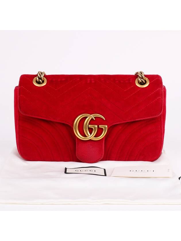 GG Marmont suede small chain bag 443497 - GUCCI - BALAAN 10