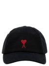 Embroidered Heart Logo Ball Cap Black - AMI - BALAAN 2