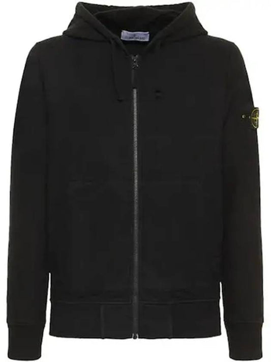 Wappen Patch Zip Up Hoodie Black - STONE ISLAND - BALAAN 2