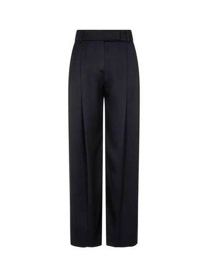 Women s Glossy Silk Two Tuck Pants Black 271818 - GIORGIO ARMANI - BALAAN 1