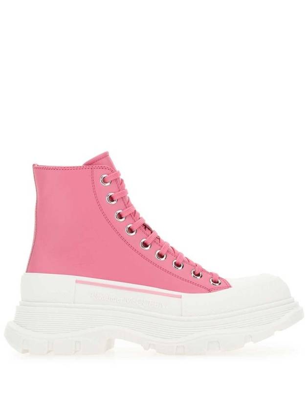 Tread Slick Logo Detail Lace-up Middle Boots Pink B0110813822 - ALEXANDER MCQUEEN - BALAAN 2