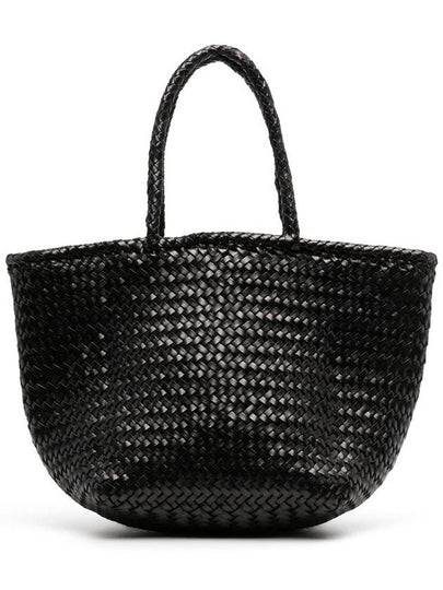 Grace Small Leather Basket Tote Bag Black - DRAGON DIFFUSION - BALAAN 2