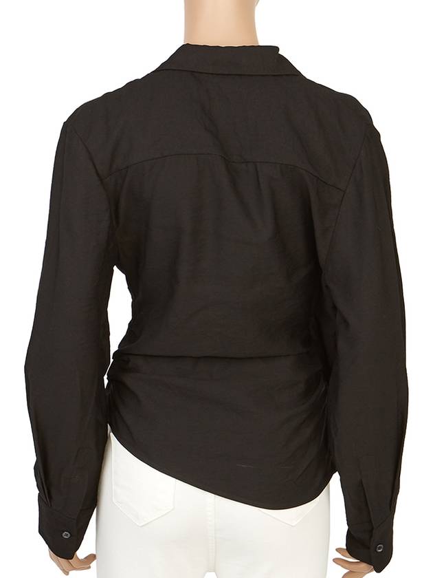 Le Chemise Bahia Tied Sash Shirt Black - JACQUEMUS - BALAAN 7