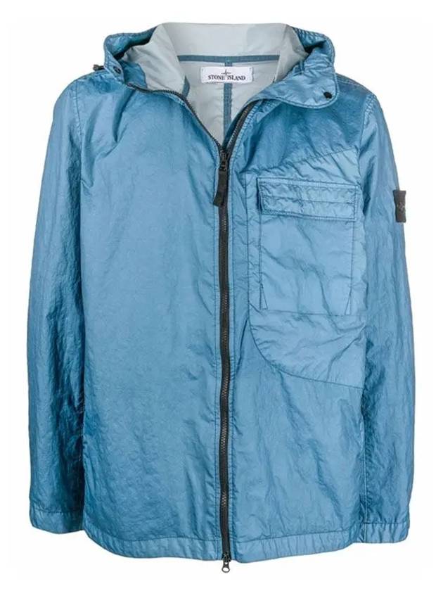 Waffen Patch Membrana Hooded Jacket Blue - STONE ISLAND - BALAAN 2