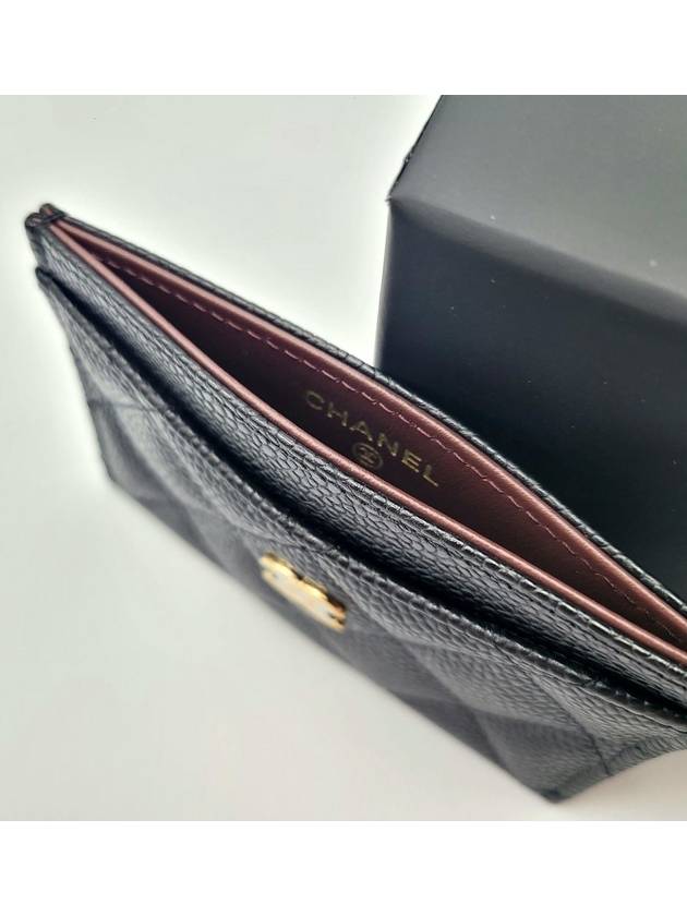 Gold CC Logo Caviar Card Wallet Black - CHANEL - BALAAN 7