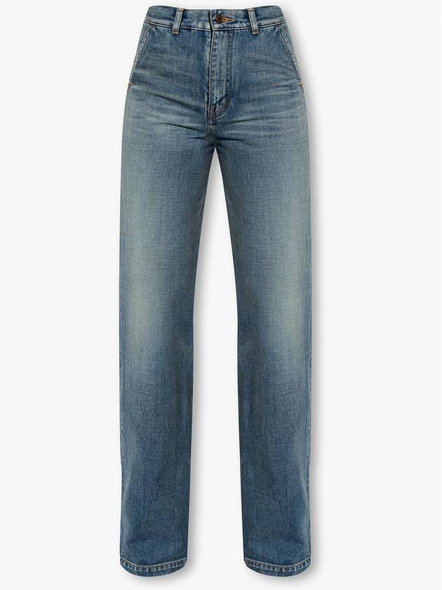 Women's Jane High Waist Straight Jeans Blue - SAINT LAURENT - BALAAN 2