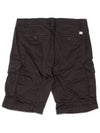 Lens Wappen Stretch Satin Cargo Shorts Black - CP COMPANY - BALAAN 4