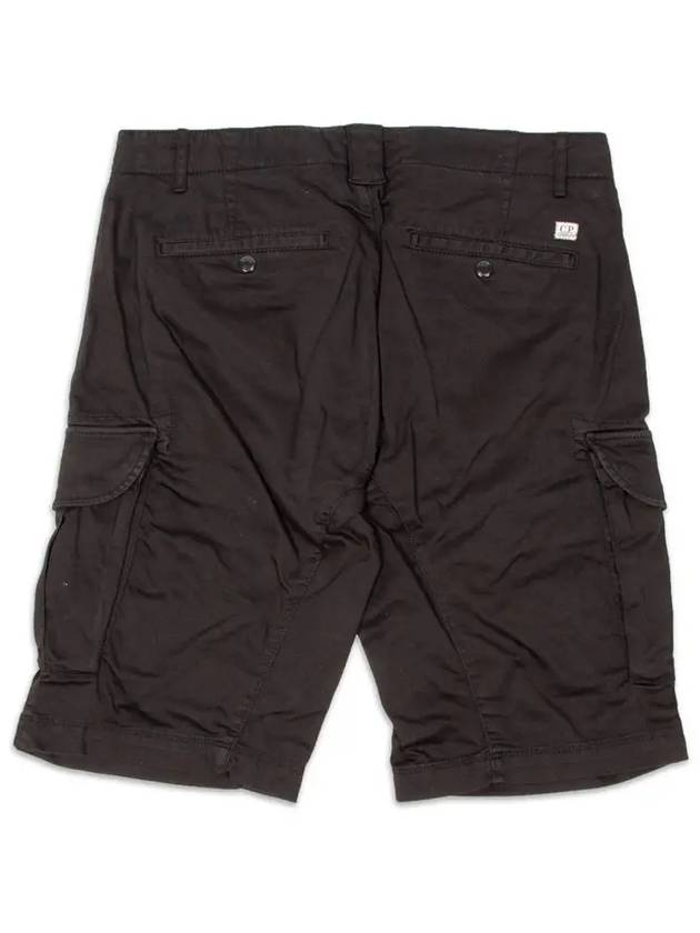 Lens Wappen Stretch Satin Cargo Shorts Black - CP COMPANY - BALAAN 4