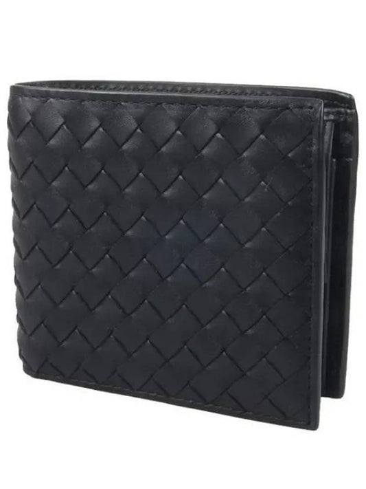 Intrecciato Coin Pocket Half Wallet Black - BOTTEGA VENETA - BALAAN 2