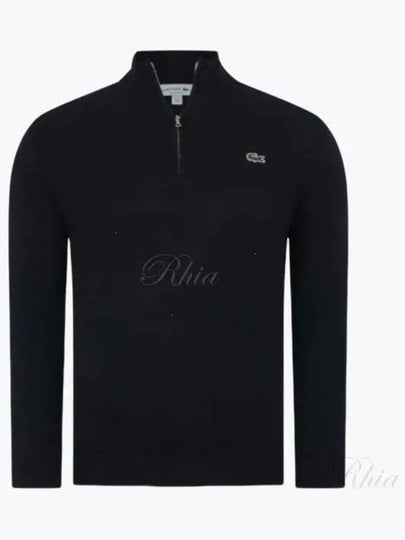 Logo Patch Half Zip Knit Top Black - LACOSTE - BALAAN 2