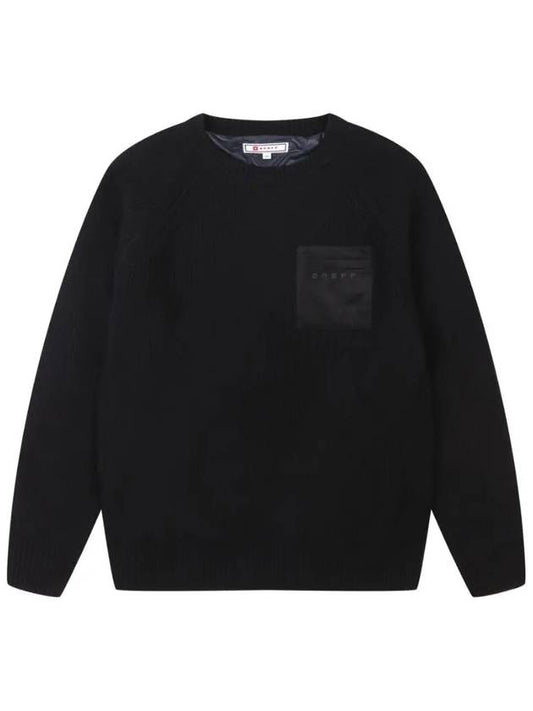 Men's Cashmere Round Windproof Sweater Black - ONOFF - BALAAN 2