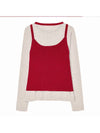 Color matching top long sleeve knit set Red - THE GREEN LAB - BALAAN 8