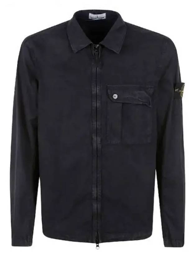 Old Treatment Garment Dyed Overshirt Jacket Navy - STONE ISLAND - BALAAN 2