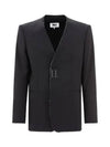 Raw Edge Button Fastening Pocket Jacket Black - MAISON MARGIELA - BALAAN 2