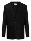 Men's Wool Cotton Herringbone Jacket Black - AMI - BALAAN 1