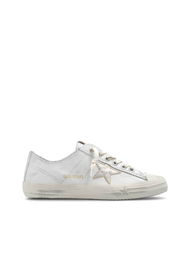 V-Star Gold Metallic Leather Star Low-Top Sneakers White - GOLDEN GOOSE - BALAAN 1