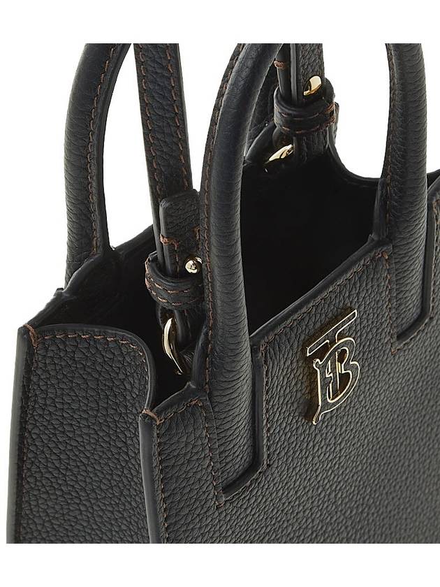 Frances Grainy Leather Mini Tote Bag Black - BURBERRY - BALAAN 10