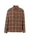 Vintage Check Over Long Sleeve Shirt Brown - BURBERRY - BALAAN.