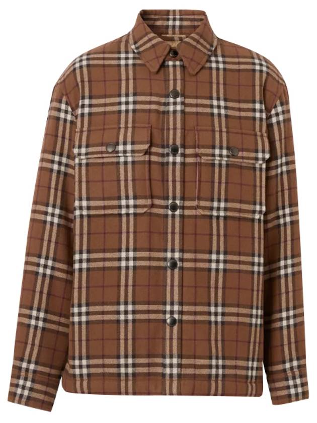 Vintage Check Over Long Sleeve Shirt Brown - BURBERRY - BALAAN.