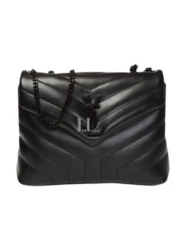 Monogram Loulou Matelasse Y Leather Small Shoulder Bag Black - SAINT LAURENT - BALAAN 2