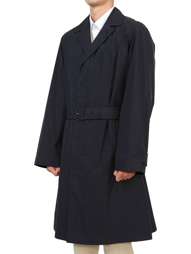 Cotton Blend Over Single Coat Navy - PRADA - BALAAN 3