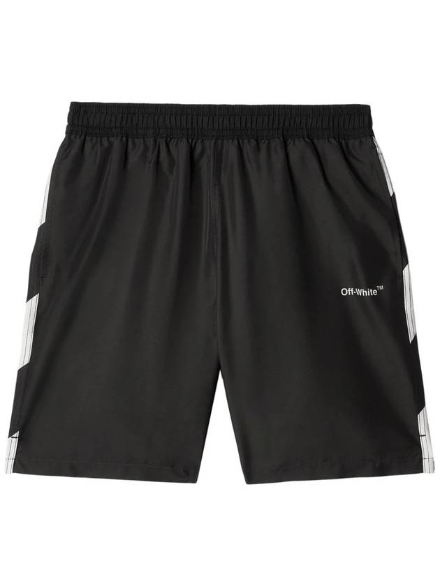 Graphic Striped Swim Shorts Black - OFF WHITE - BALAAN 2