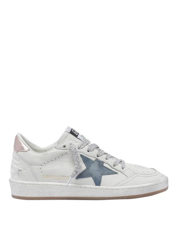 Ballstar Leather Low Top Sneakers Smoke Blue White - GOLDEN GOOSE - BALAAN 1