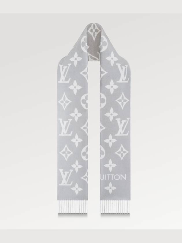 LV Essential Monogram Wool Scarf Light Grey - LOUIS VUITTON - BALAAN 3