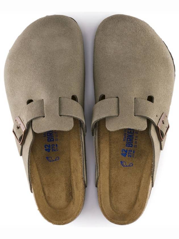 Boston Soft Footbed Suede Medium Narrow Slippers Taupe - BIRKENSTOCK - BALAAN 4