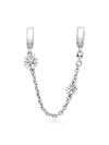 Daisy Flower Safety Chain Bracelet Charm Silver - PANDORA - BALAAN 3