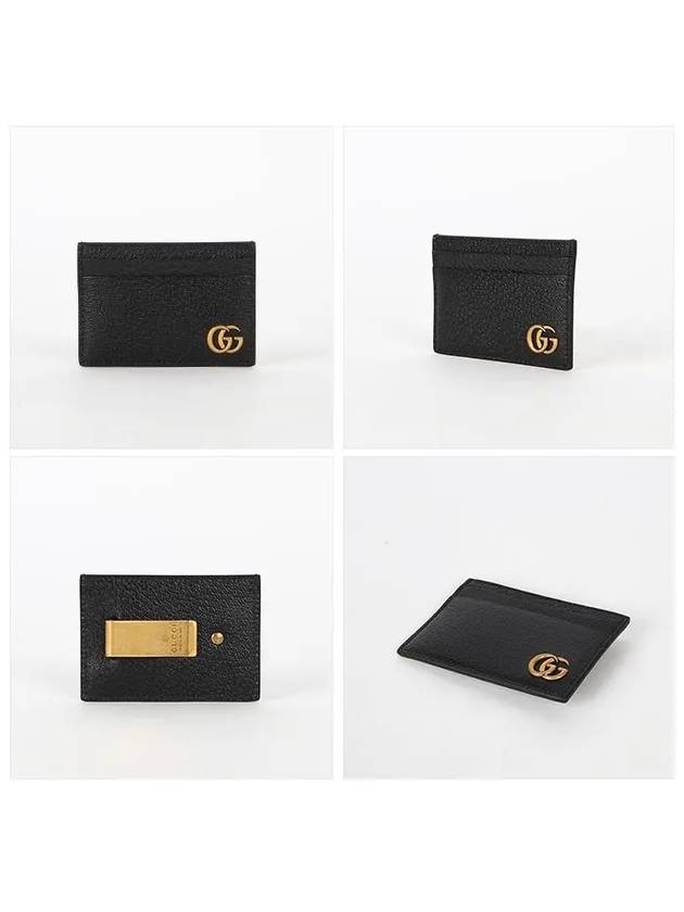 GG Marmont Leather Card Wallet Black - GUCCI - BALAAN 3