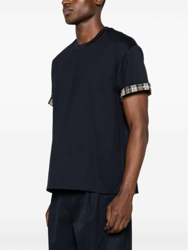 Reversible Cotton Short Sleeve T-Shirt Navy - BOTTEGA VENETA - BALAAN 6