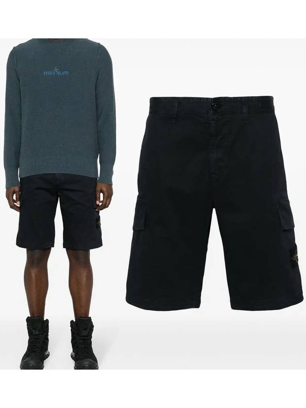 Compass Badge Cargo Shorts Blue - STONE ISLAND - BALAAN 2