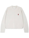 Red ADC Chain Stitch Heart Logo Knit Top Ivory - AMI - BALAAN 4