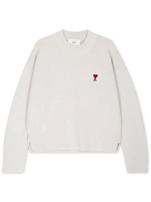 Red ADC Chain Stitch Heart Logo Knit Top Ivory - AMI - BALAAN 2