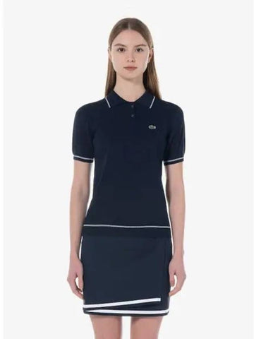 Women s Color Tipping Short Sleeve Polo T shirt Sweater AF225E 54G HD Domestic Product GQ2N24040354795 - LACOSTE - BALAAN 1