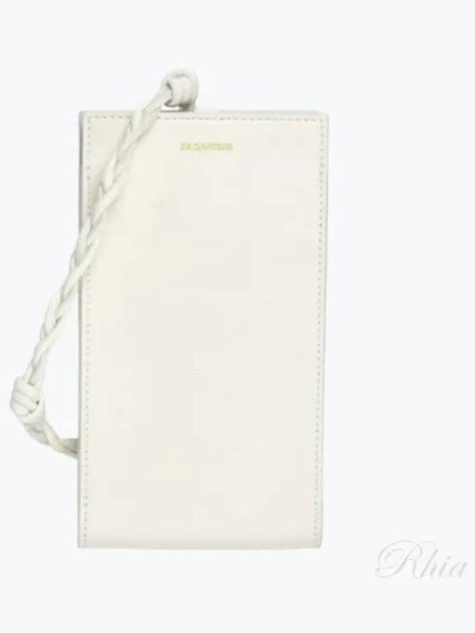 Logo Tangle Phone Holder Leather Cross Bag White - JIL SANDER - BALAAN 2