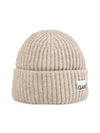 Logo Patch Knit Beanie Sand - GANNI - BALAAN 3