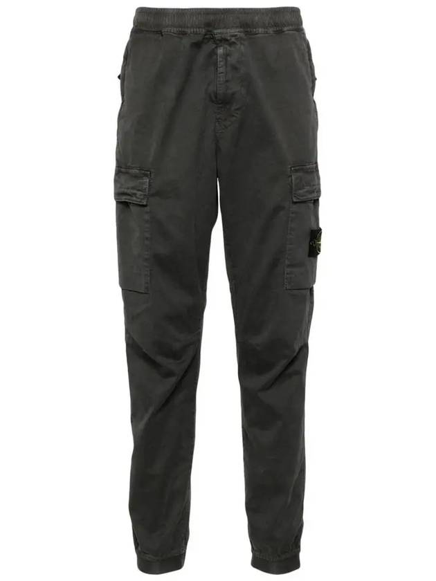 Stretch Cotton Cargo Straight Pants Grey - STONE ISLAND - BALAAN 3