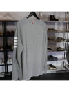 4-Bar Striped Cotton Long Sleeve T-Shirt Light Grey - THOM BROWNE - BALAAN 8