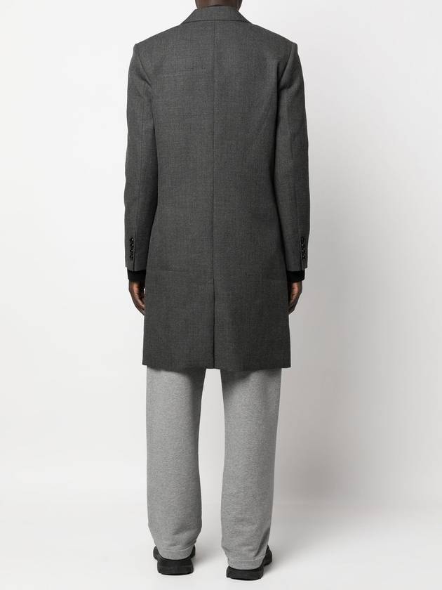 Men's Virgin Wool Single Coat Dark Gray - AMI - BALAAN.