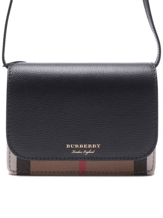 Hampshire House Check Crossbody Bag Black - BURBERRY - BALAAN 2