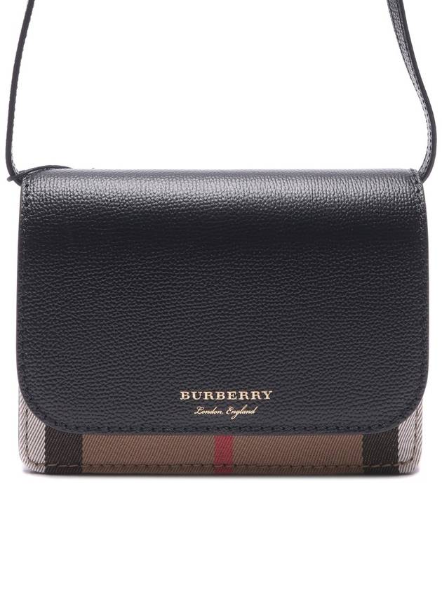 Hampshire House Check Crossbody Bag Black - BURBERRY - BALAAN 3