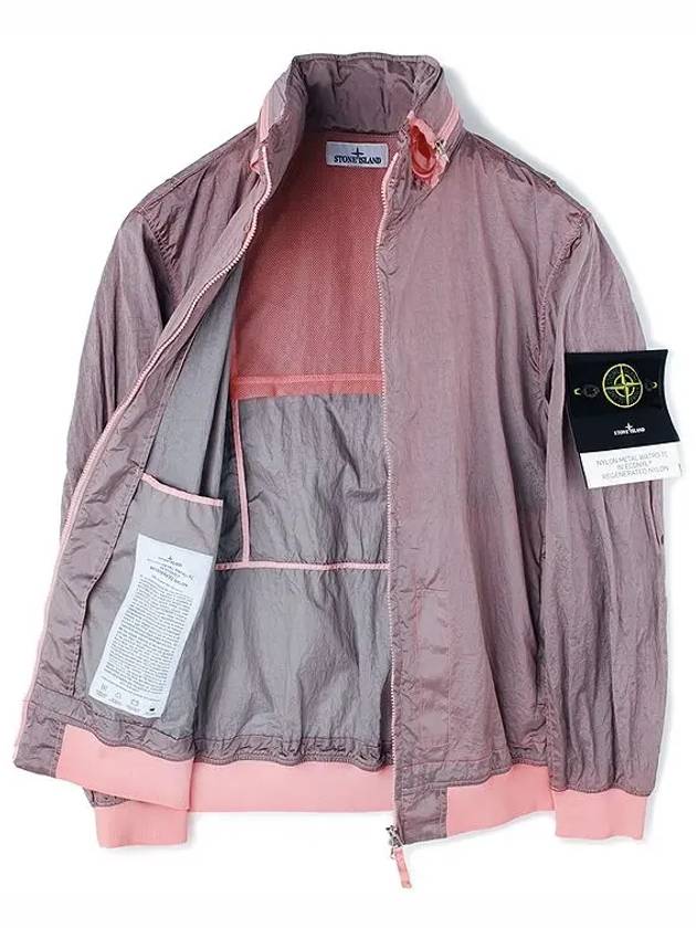 Men's Logo Patch Nylon Metal Zip-up Jacket Pink - STONE ISLAND - BALAAN 9