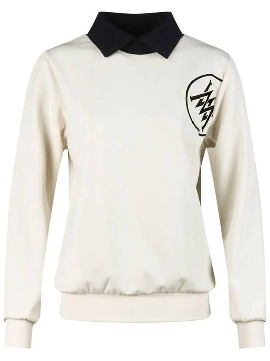 Women s lip collar logo color combination long sleeve golf shirt MW4A624W - LUX GOLF - BALAAN 2