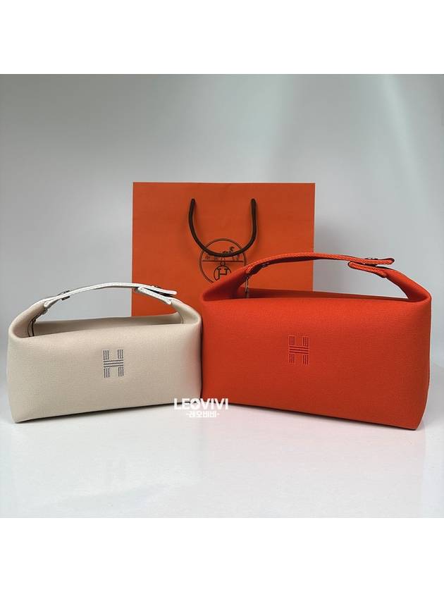 Breed a Brack Pouch Bag Ivory Naturalel Natural PM Small Travel Golf Case Canvas H104222M 01 - HERMES - BALAAN 10