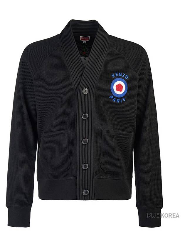 Paris Target Logo Cotton Cardigan Black - KENZO - BALAAN 2