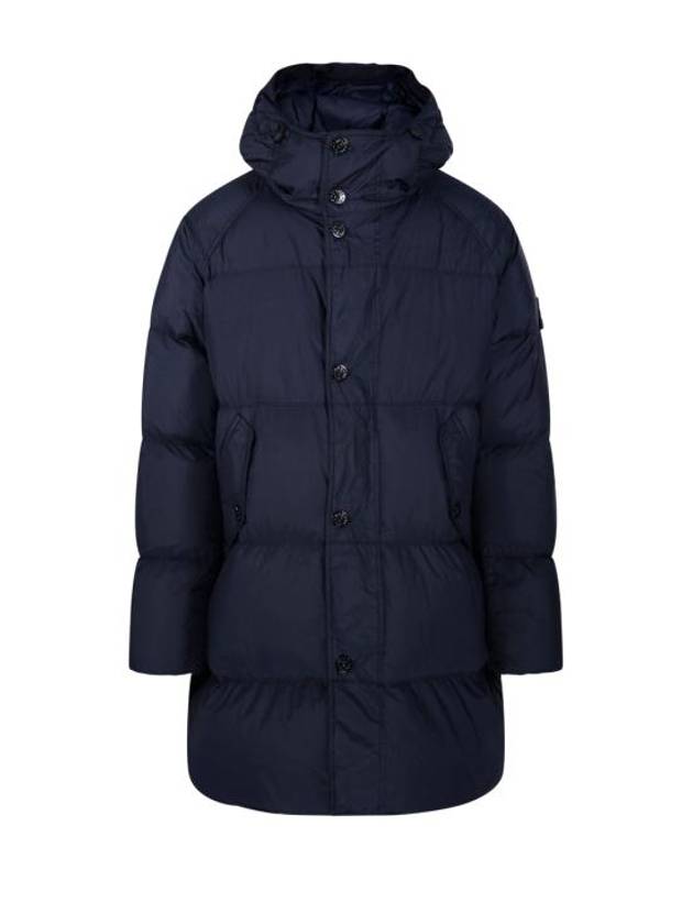 Men's Wappen Patch Crinkle Wraps Long Padding Navy - STONE ISLAND - BALAAN 1