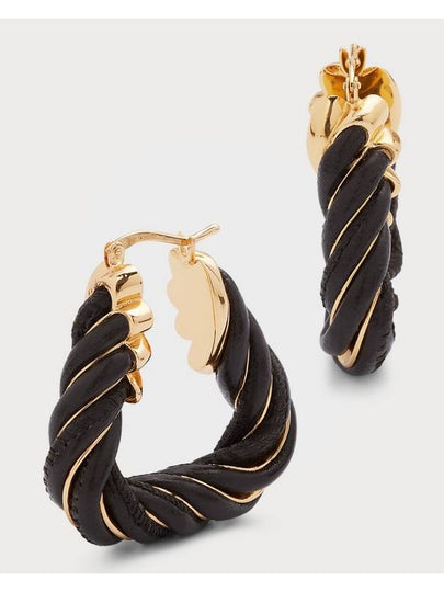 Twisted Triangle Hoop Earrings Brown - BOTTEGA VENETA - BALAAN 2